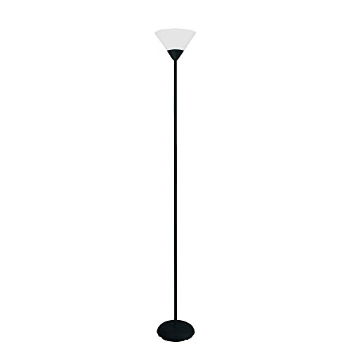 Simple Designs LF1011-BLK 1 Light Stick Torchiere Floor Lamp, Black