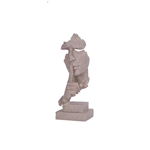 Mubeey Abstract Sculpture Statue Sandstone Resin Keep Silent for Home Desktop Bookshelf Office Decoration 12.4 inches…