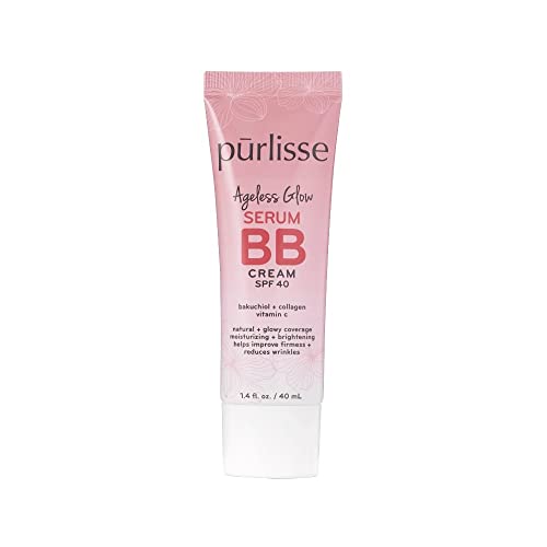 purlisse Ageless Glow Serum BB Cream SPF 40 : Clean & Cruelty-Free, Full & Flawless Coverage, Hydrates with Collagen…