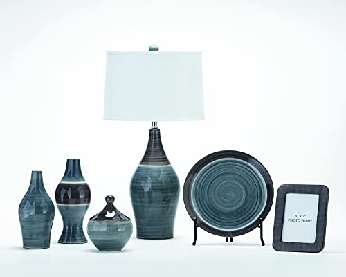 Signature Design by Ashley Niobe 28" Glazed Ceramic Table Lamp, 2 Count, Multicolored & Gray