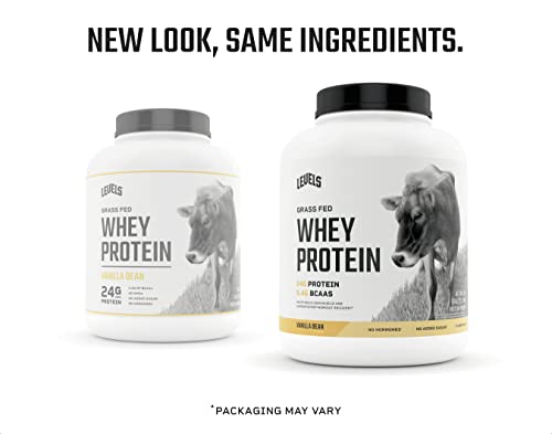 Levels Grass Fed 100% Whey Protein, No Hormones, Vanilla Bean, 5LB