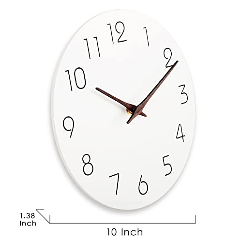 Mosewa Wall Clock - Silent Non-Ticking 10 Inch Wall Clocks Battery Operated - Modern Style Wooden Clock Decorative for…