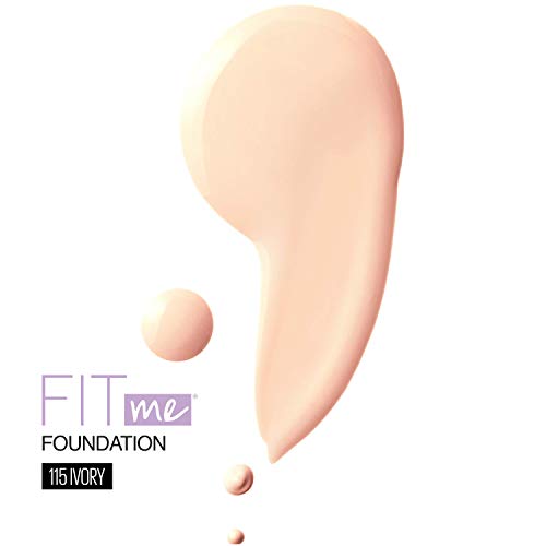 Maybelline Fit Me Dewy + Smooth Foundation Makeup, Ivory, 1 Count