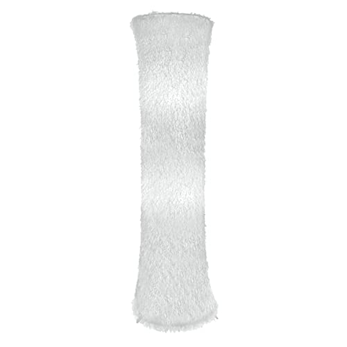 Floor Lamp for Living Room Bedrooms, Contemporary Floor Lamps with White Cloth Fabric Shade, Faux Feather Tassels Finish