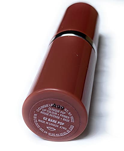 Clinique Pop Lip Colour + Primer Lipstick, 0.08 oz. Travel Size •• (Bare Pop 02)