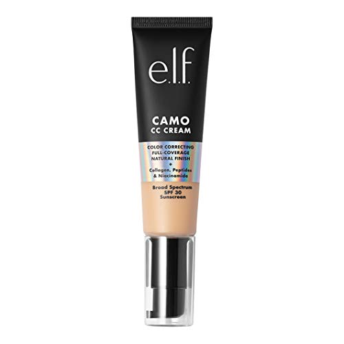 e.l.f. Camo CC Cream, Color Correcting Medium-To-Full Coverage Foundation with SPF 30, Light 240 W, 1.05 Oz (30g)