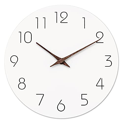 Mosewa Wall Clock - Silent Non-Ticking 10 Inch Wall Clocks Battery Operated - Modern Style Wooden Clock Decorative for…