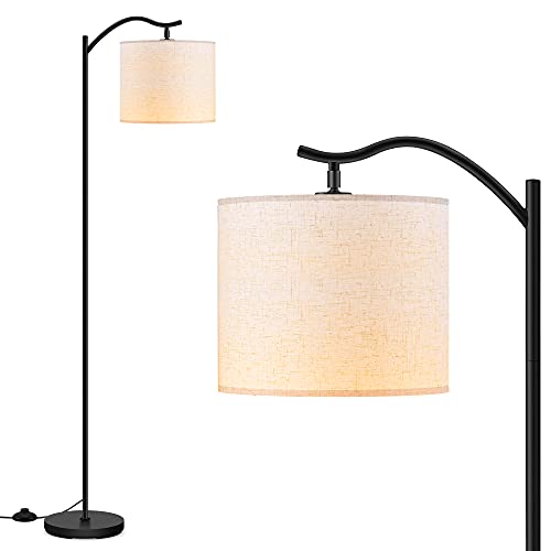 BoostArea Floor Lamp for Living Room,15W LED Arched Floor Lamp,Tall Modern Standing Lamp with Linen Shade,3 Brightness…