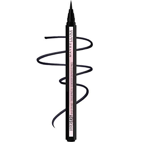 Maybelline Hyper Easy Liquid Pen No-Skip Eyeliner, Satin Finish, Waterproof Formula, Eye Liner Makeup, Pitch Black, 0…