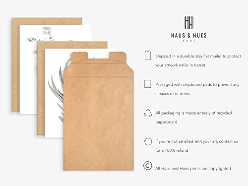 HAUS AND HUES Botanical Plant Wall Art Prints - Set of 4 Plant Wall Decor Prints Floral Kitchen Flower Leaves Wall Art…