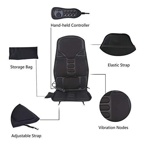 SLOTHMORE Vibration Back Massager, Back Massage Cushion, 10 Vibrating Nodes to Release Stress and Fatigue, for Home and…