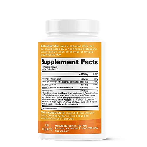 nbpure On-Set Immune System Booster Immunity Supplement Capsules, 30 Count