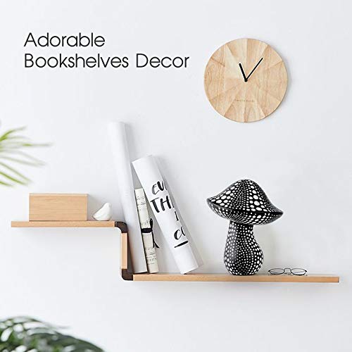 Mushroom Statue Decor (Black) Small Crafted Figurines for Home Decor Accents, Living Room Bedroom Bathroom Office…