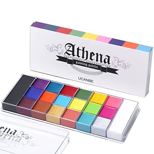 UCANBE Athena Face Body Paint Oil Palette, Professional Flash Non Toxic Safe Tattoo Halloween FX Party Artist Fancy…