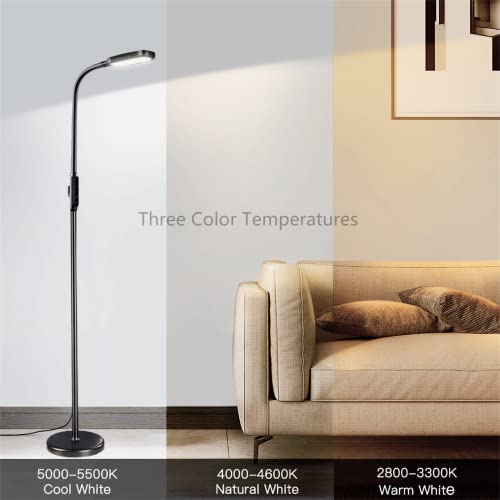 Nopoor LED Floor Lamp black1815 Lumens Dimiable Reading Standing Lamp for Living Room Bedroom Office,3 Color Temperature…