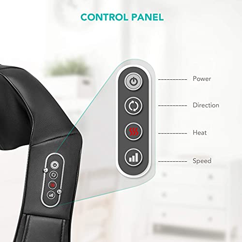 Neck Shoulder Massage with Soothing Heat, Electric Shiatsu Back Massager 3D Deep Tissue Kneading Massagers for Full Body…