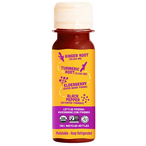 Vive Organic Immunity Boost Shot, Elderberry, Ginger & Turmeric, 2 Oz