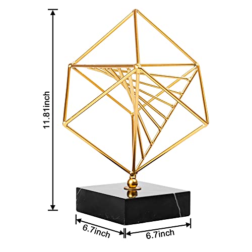 ART AMAZE Abstract Figure Gold Decor Accent - Shelf Decor Accents Object - Coffee Table Decor Item - Gold Marble Base…