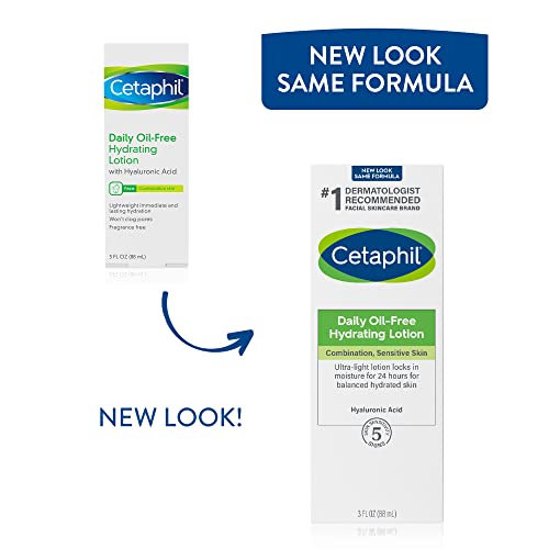 CETAPHIL Daily Hydrating Lotion for Face , With Hyaluronic Acid , 3 fl oz , Lasting 24 Hr Hydration , for Combination…