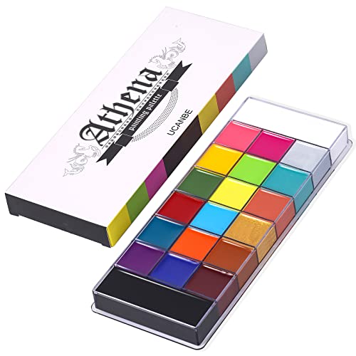 UCANBE Oil Based Face Body Painting Palette - Large Deep Pan, 20 Color Professional SFX Makeup Pallet Professional SFX…