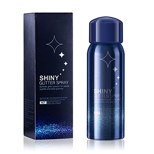 Shiny Glitter Spray, Hair and Body Glitter Spray, Quick-Drying Waterproof Long-Lasting Body Shimmery Spray for Prom…