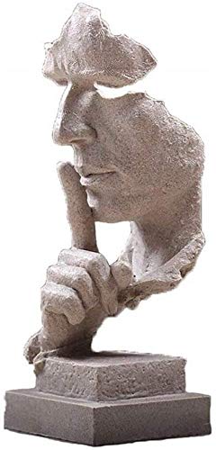 Mubeey Abstract Sculpture Statue Sandstone Resin Keep Silent for Home Desktop Bookshelf Office Decoration 12.4 inches…