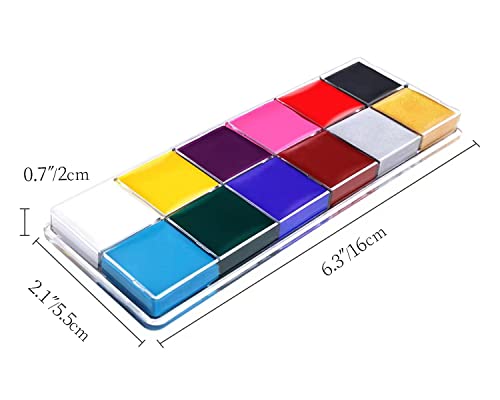 Halloween Face Body Paint Oil 12 Color, Professional Non Toxic Safe Halloween Party Makeup Painting Kit for Kids and…