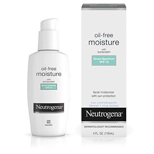 Neutrogena Oil-Free Daily Long Lasting Facial Moisturizer & Neck Cream with SPF 15 Sunscreen & Glycerin, Non-Greasy, Oil…