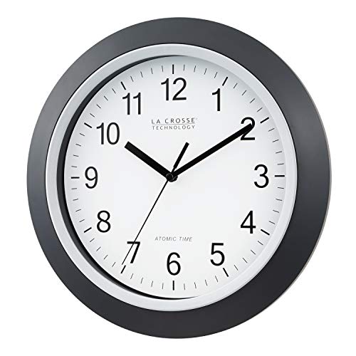 La Crosse Technology W85961 12 Inch Atomic Analog Black Wall Clock