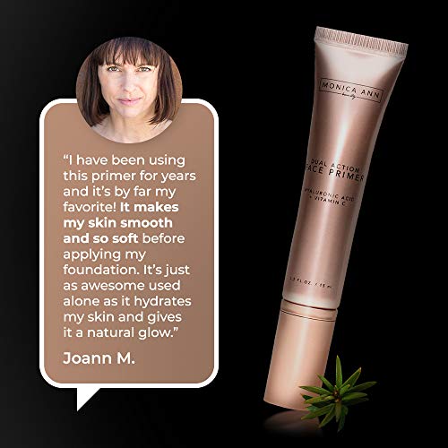 Monica Ann Beauty Dual-Action Face Primer - 15 mL | Hydrating Makeup Primer With Vitamin C & Hyaluronic Acid | Smoothing…