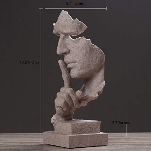 Mubeey Abstract Sculpture Statue Sandstone Resin Keep Silent for Home Desktop Bookshelf Office Decoration 12.4 inches…