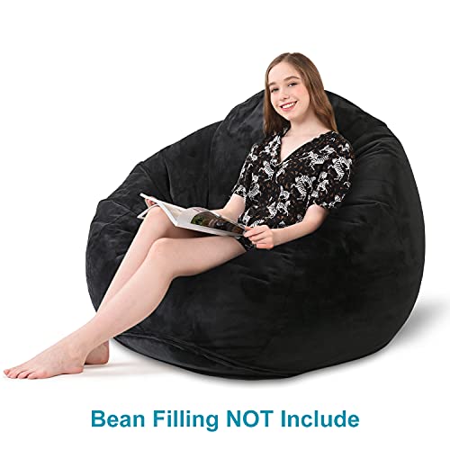 MFTEK Bean Bag Chair Cover(No Filling), Large Washable Soft Velvet Bean Bag, Stuffed Animal Storage or Memory Foam for…