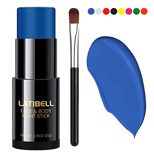 LATIBELL Blue Face Body Paint Stick (0.75 oz), Professional Neon Face Paint Makeup Foundation, Blue Face Paint for…
