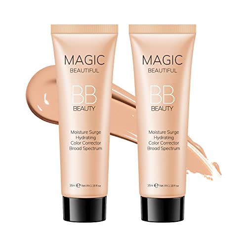 KYDA 2 Pcs BB Cream Foundation, Moisturizing Liquid Foundation Concealer Cream for Natural Nude Makeup Base, Full…