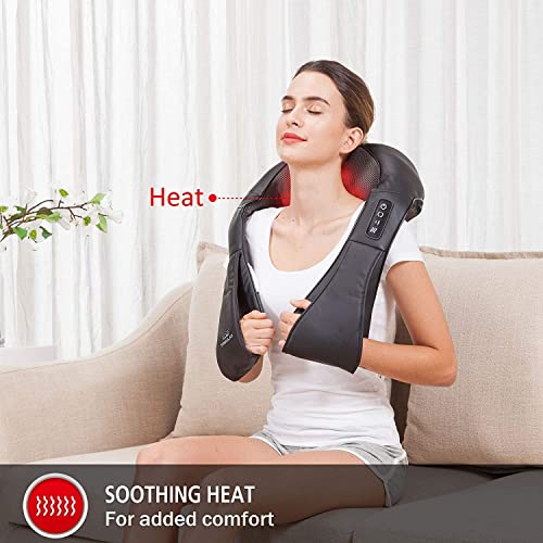 Snailax Cordless Neck Back Massager - Shiatsu Neck and Shoulder Massager with Heat, Portable Massagers for Neck and Back…