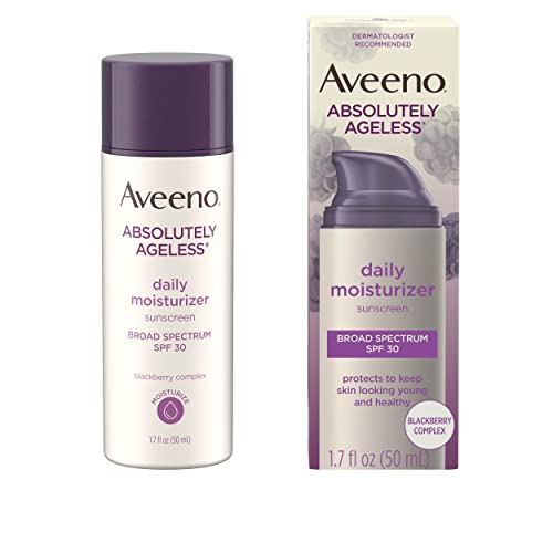 Aveeno Absolutely Ageless Daily Facial Moisturizer with Broad Spectrum SPF 30 Sunscreen, Antioxidant-Rich Blackberry…