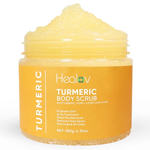 Turmeric Body Scrub - Skin Brightening Face & Body Scrub with Turmeric - All-Natural Exfoliating Turmeric Body Scrub for…
