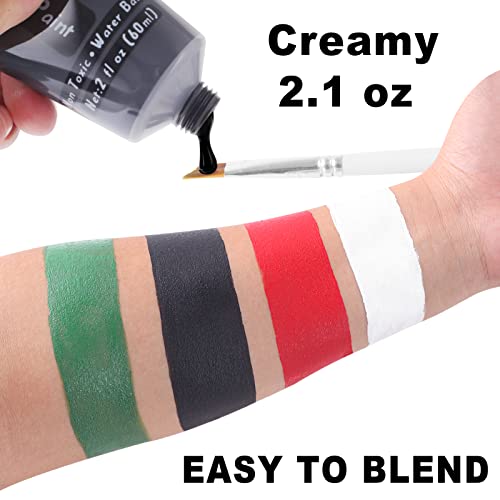 Go Ho Black Cream Face Body Paint, 2.1Oz (60ml) Water Based Black Skull Skeleton Joker Makeup,Face Painting for Adults…