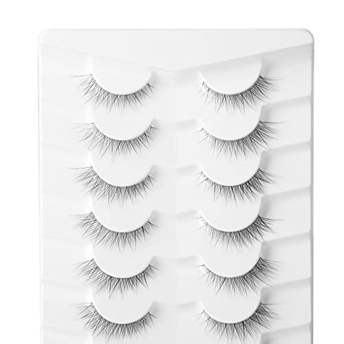 Gmagictobo Lashes Natural Short False Eyelashes Wispy Lashes Pack Light Volume Clear Band Soft Fake Eye lashes 7 Pairs…