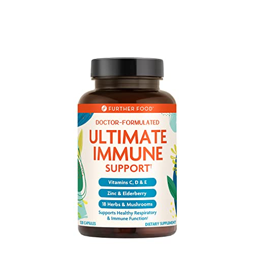 Further Food Ultimate Immune Support Vitamin C, D, E and Zinc + Natural Immunity Booster Multivitamin Herbal Supplement…
