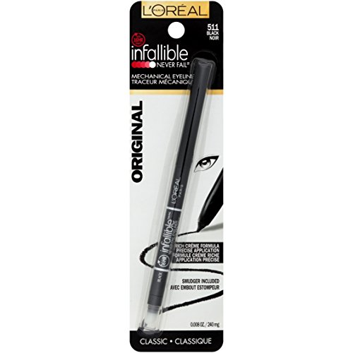 L'Oreal Paris Makeup Infallible Never Fail Original Mechanical Pencil Eyeliner with Built in Sharpener, Black, 1 Count