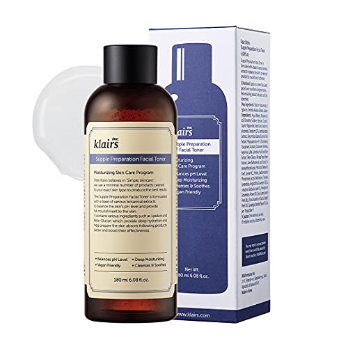 [DearKlairs] Supple Preparation Facial Toner, with Hyaluronic Acid, moisturizer, without paraben and alcohol, 180ml, 6…