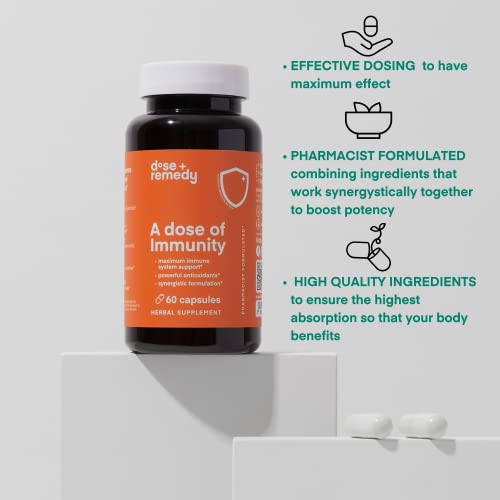 A Dose of Immunity Quercetin with Vitamin C and Zinc, Vitamin D, 500mg Quercetin Bromelain with Echinacea & B Vitamins…