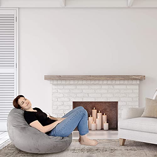 Delmach Bean Bag Chair Cover (No Filler) | Bird's Nest Shape | Adult Size | Microsuede | Stuffed Animal Storage for Kids…