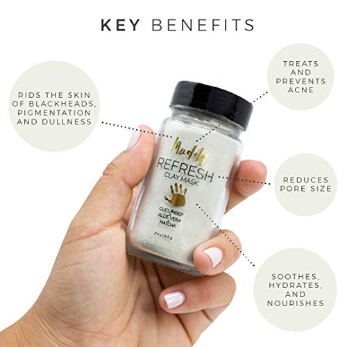 Muddy Body - Refresh Clay Mask | French Green Clay - Cleanse, Tone and Exfoliate Facial Mask (2 oz)
