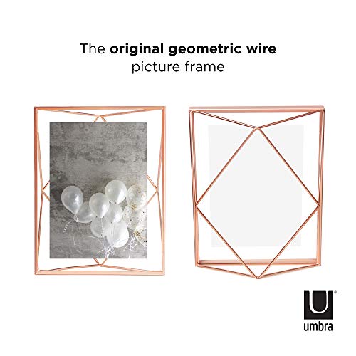 Umbra Prisma Picture Frame, 5x7 Photo Display for Desk or Wall, Copper