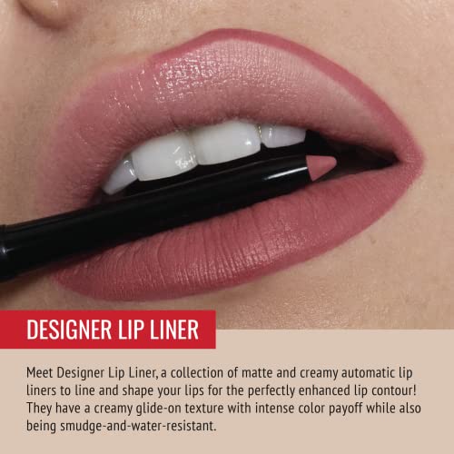 Runway Rogue Designer Liner Lip Pencil, Matte Rose-Pink Lip Liner and Sharpener, Camera Ready