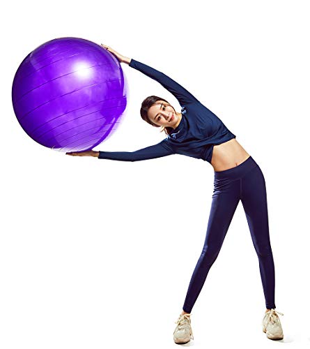 Fullgaden Exercise Ball (55-75cm) with Quick Foot Pump, Professional Grade Anti Burst & Slip Resistant Stability Balance…