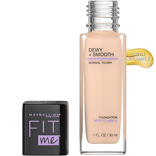 Maybelline Fit Me Dewy + Smooth Foundation Makeup, Ivory, 1 Count