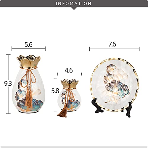 Ceramic Vases Set of 3 for Home Decor White Ceramic Vase Set Flower Vases Minimalist Nordic Boho Ins Style for Wedding…